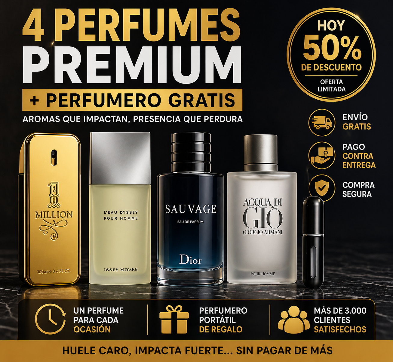 🔥 4 FRAGANCIAS QUE TRANSFORMAN TU PRESENCIA EN SEGUNDOS POR EL PRECIO DE UNA + PERFUMERO GRATIS